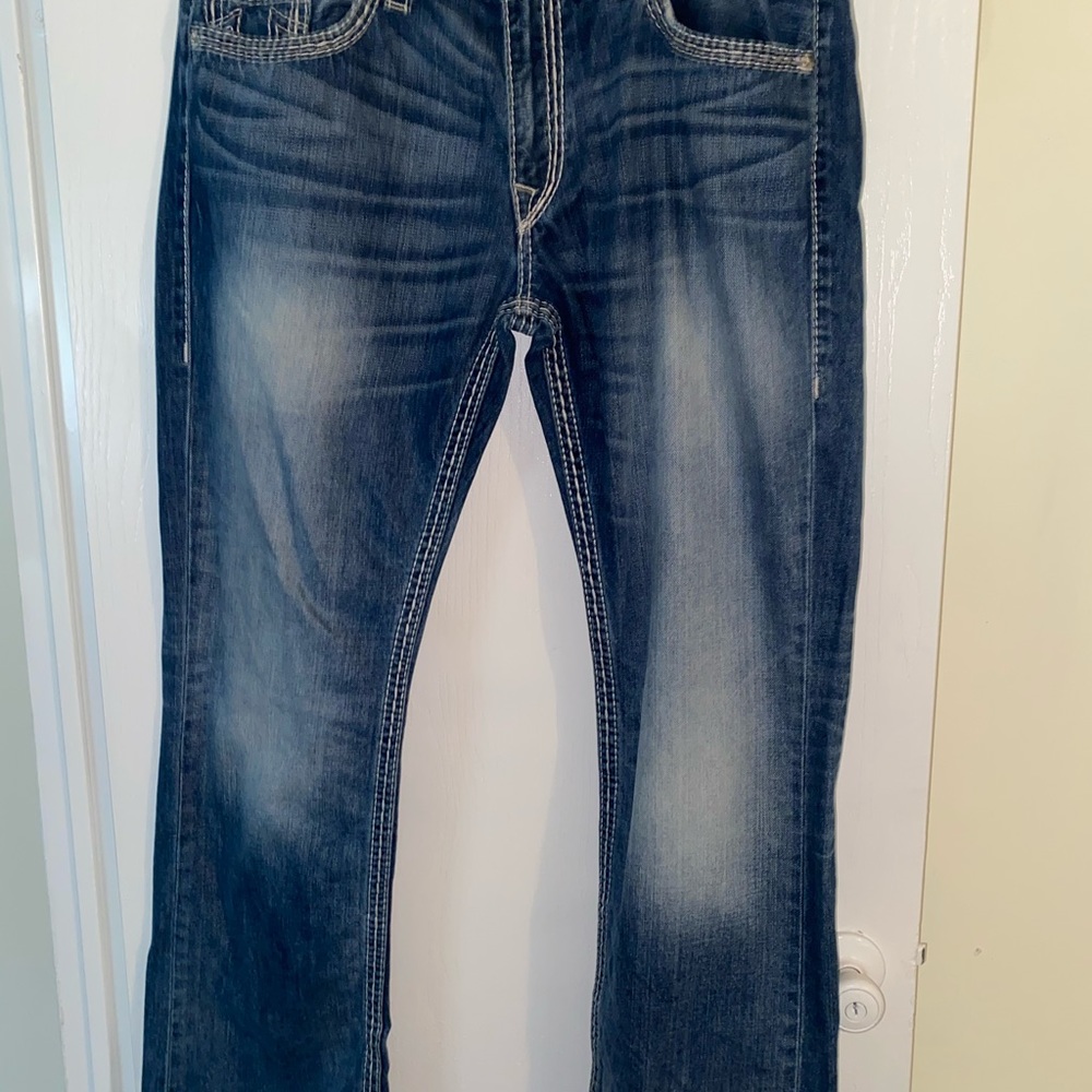 True religion size 38 bootcut blue jeans